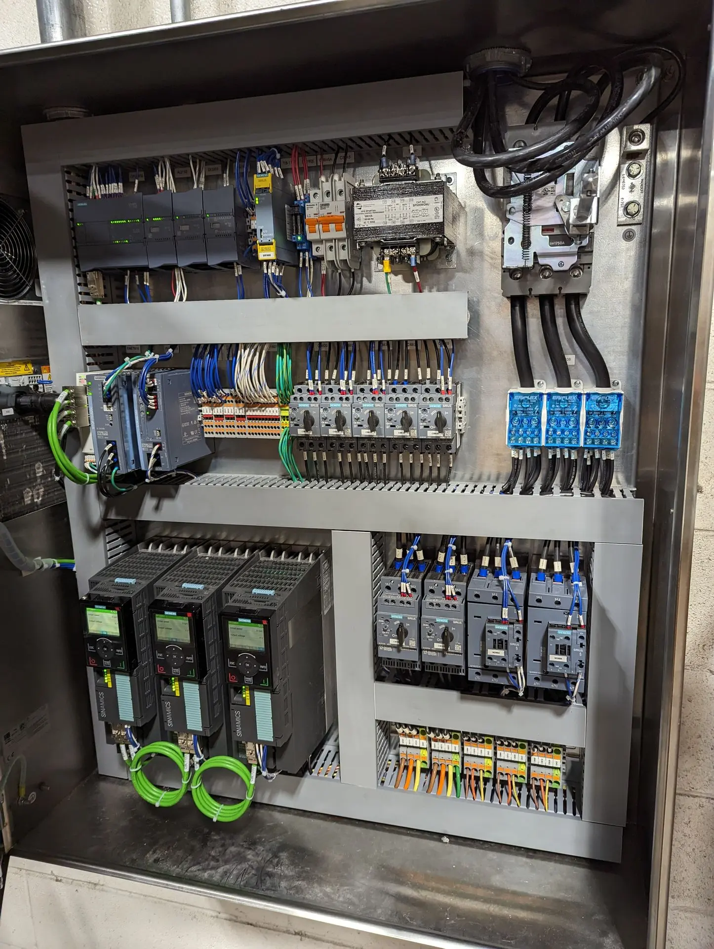 Control panel installed and wired on site