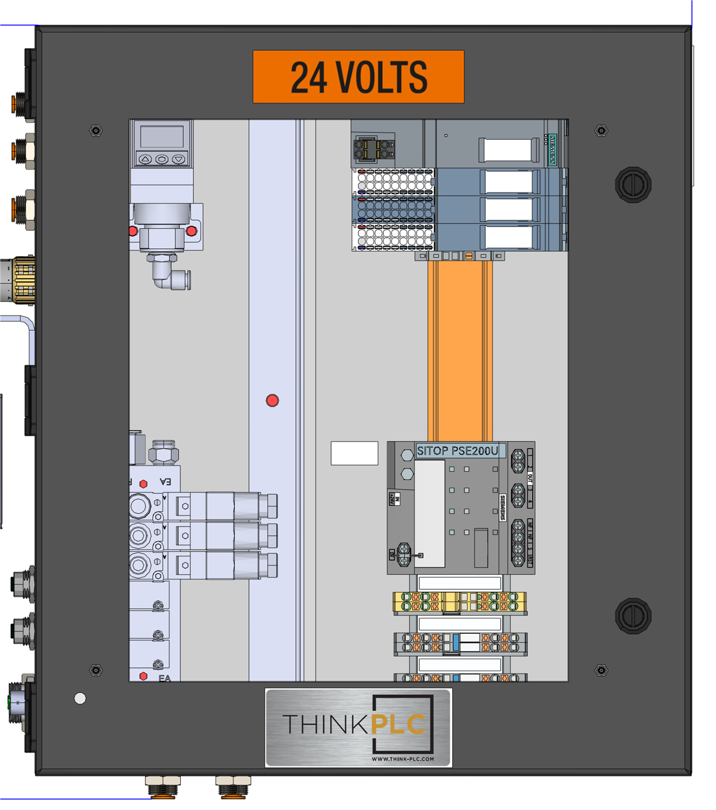 Front view with the door open showing the internal layout
