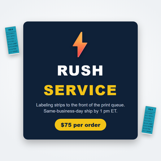 [LBL-RUSH] Rush Service - Labeling Strips (front of the print queue, same-business-day ship)